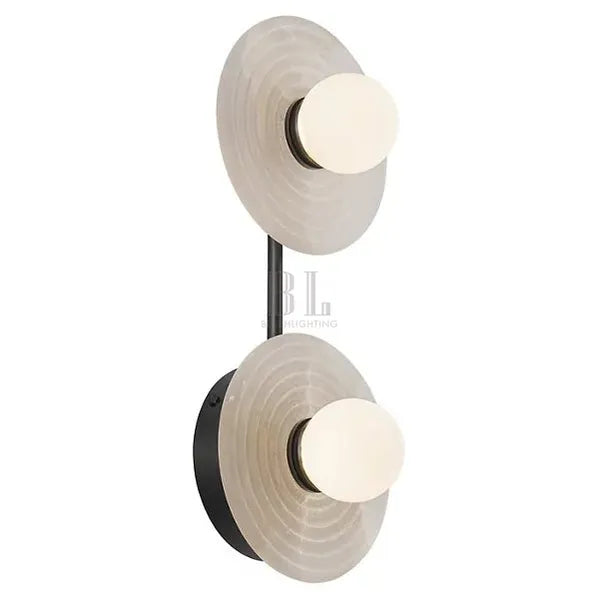 Dahlia Alabaster LED Vanity Light - Bronze2 LightBlushlighting