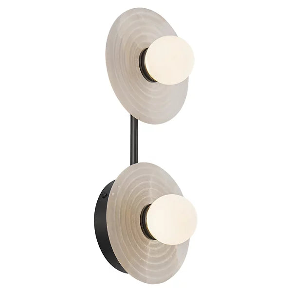 Dahlia Alabaster LED Vanity Light-Blushlighting-Bronze-2 Light-Blushlighting