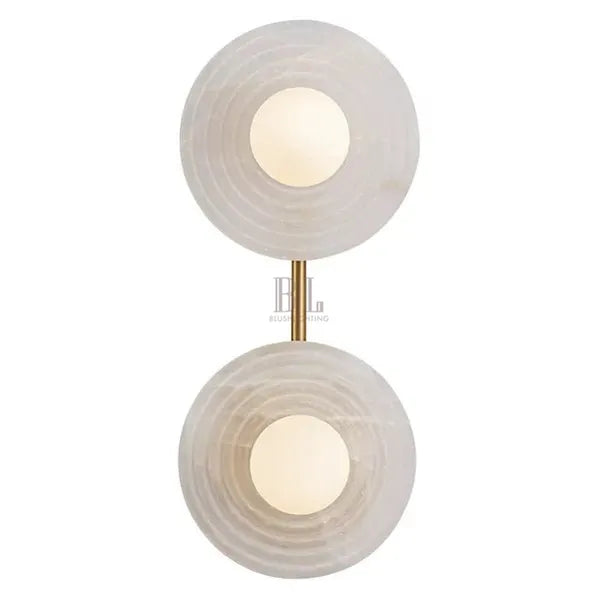 Dahlia Alabaster LED Vanity Light - Bronze2 LightBlushlighting