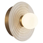 Dahlia Alabaster LED Wall Sconce-Blushlighting-Vintage Brass-Blushlighting