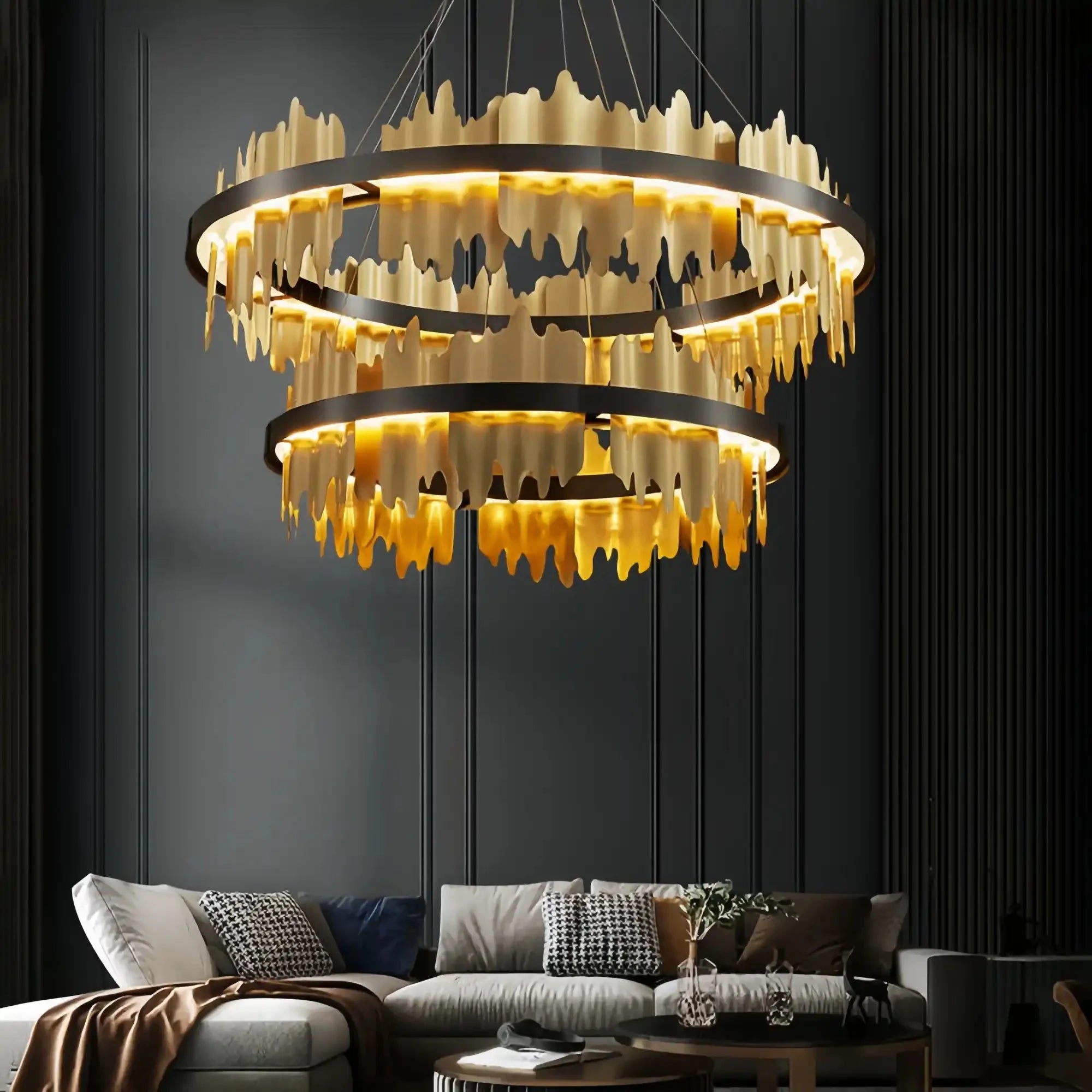 Dahlia Multiple Tier Round Chandelier - Blushlighting