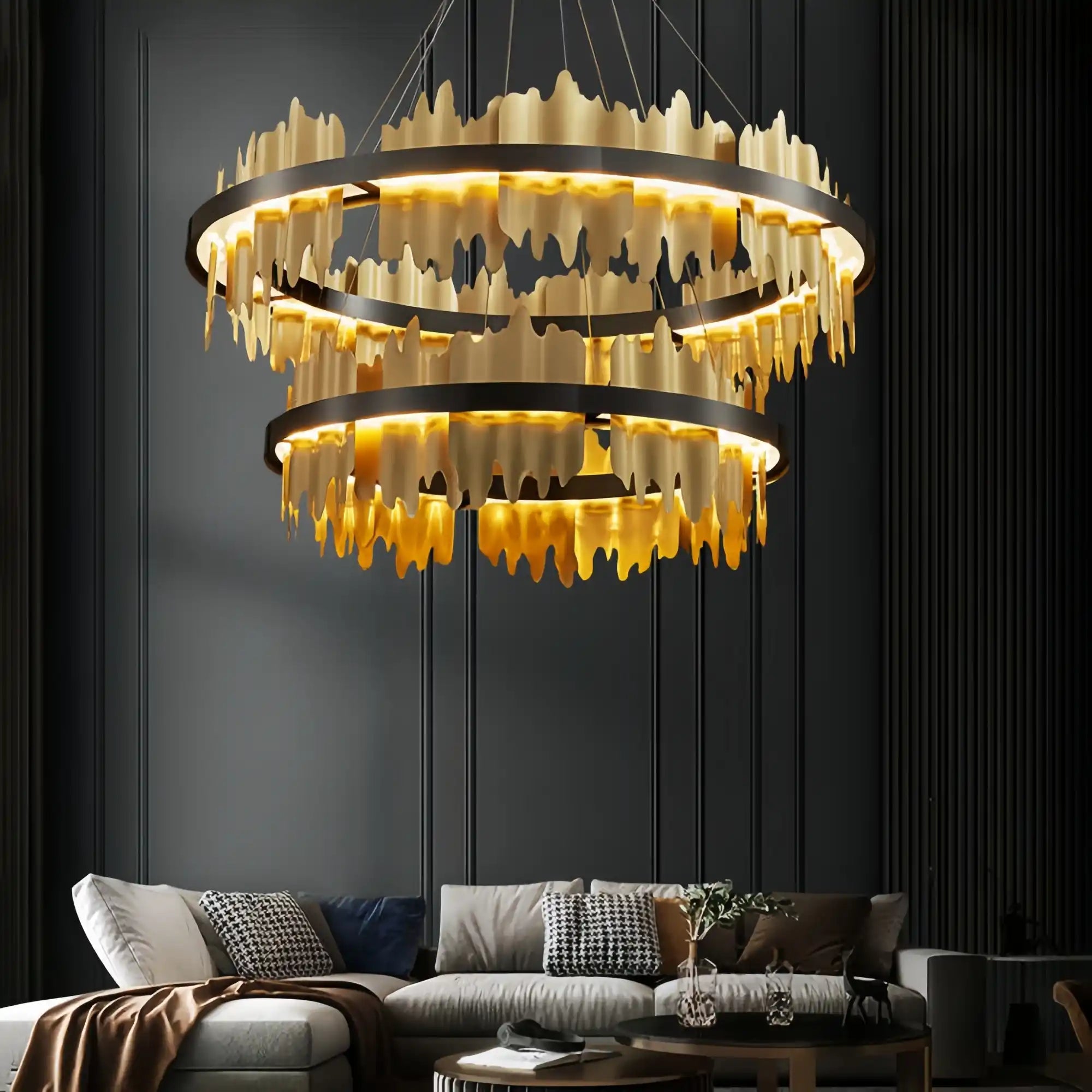 Dahlia Multiple Tier Round Chandelier - Blushlighting
