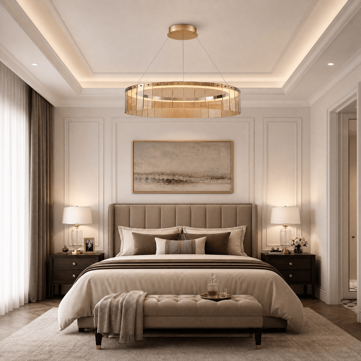 Dalton Glass Circular Chandelier 39" - Blushlighting