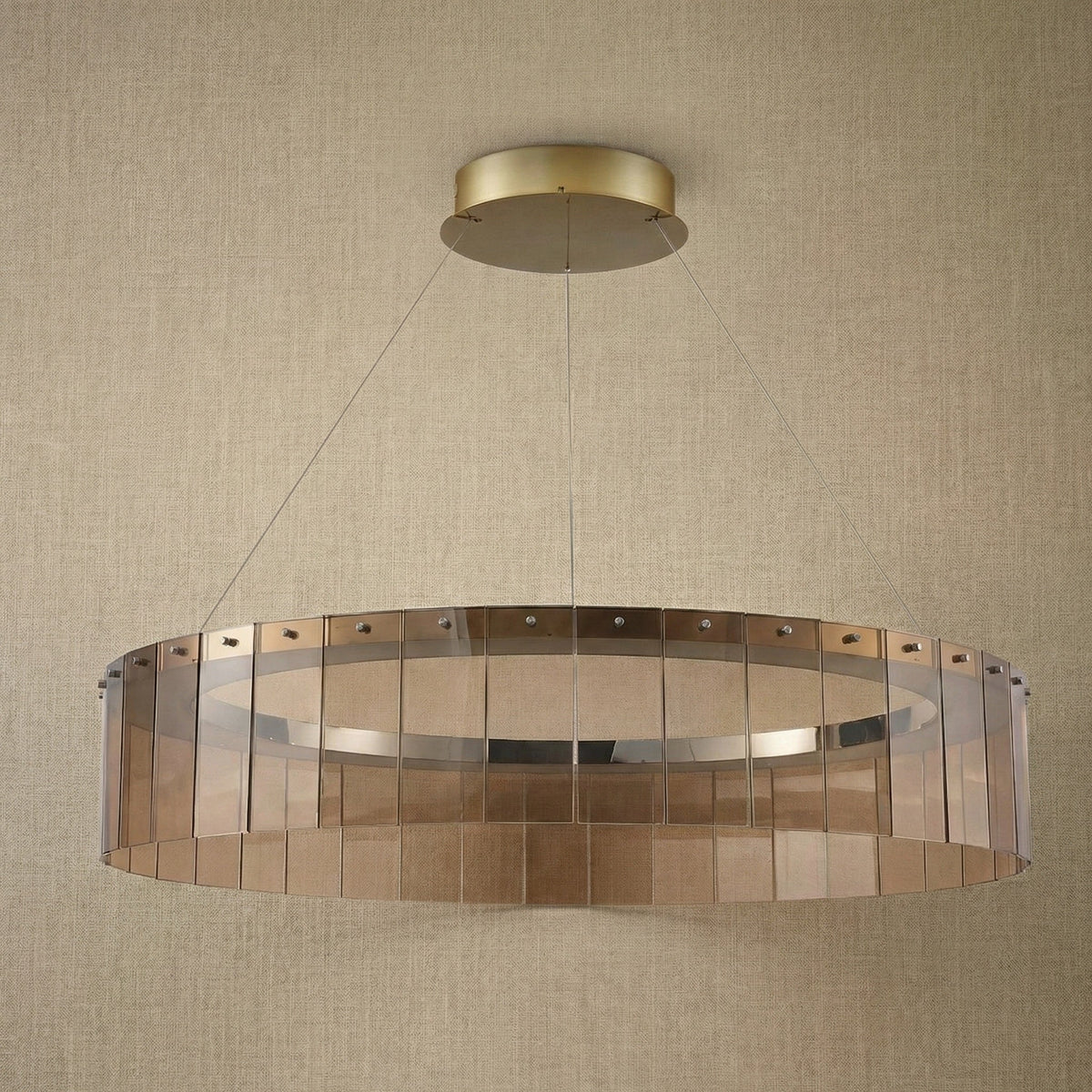 Dalton Glass Circular Chandelier 39" - Blushlighting