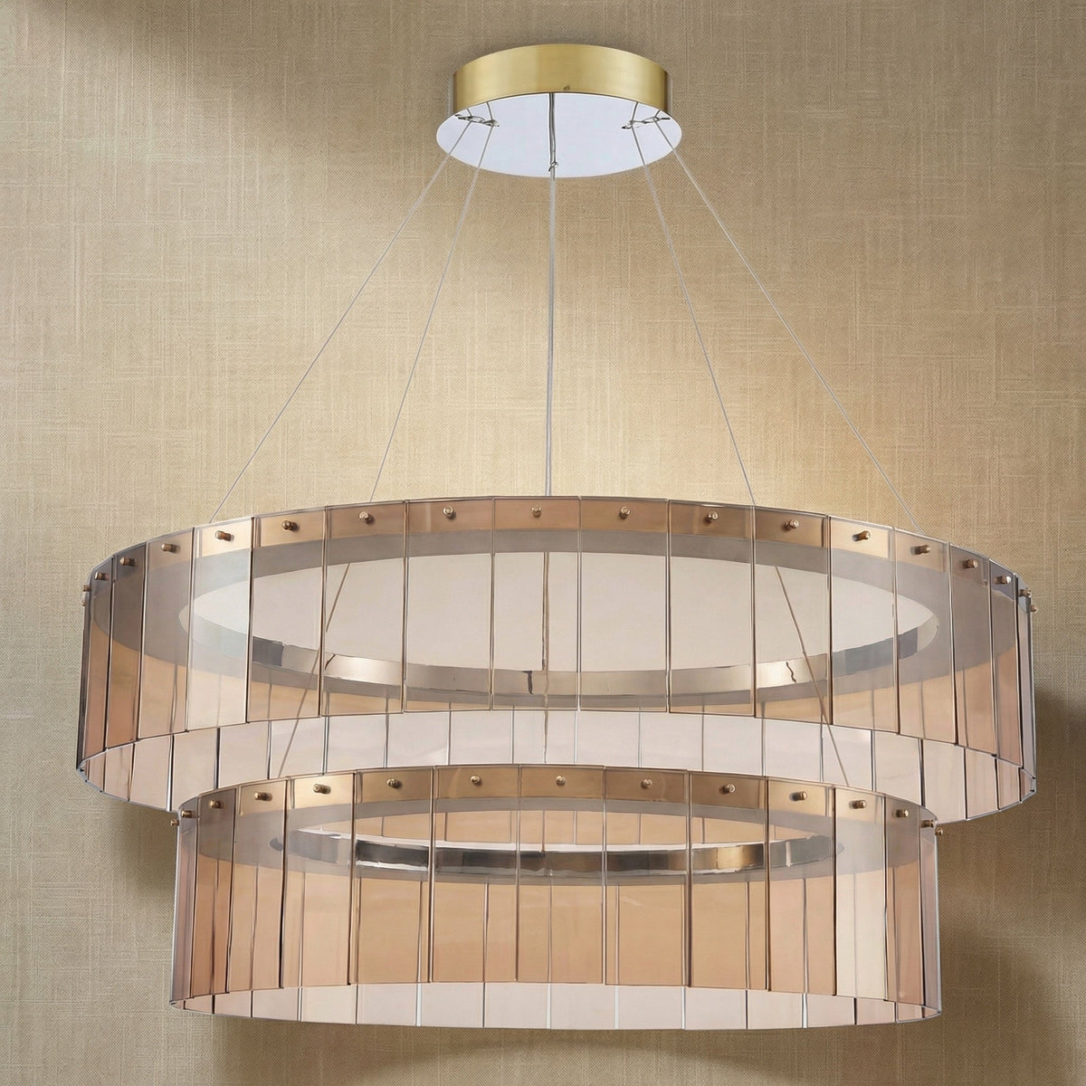 Dalton Glass Tiered Chandelier 39" - Blushlighting