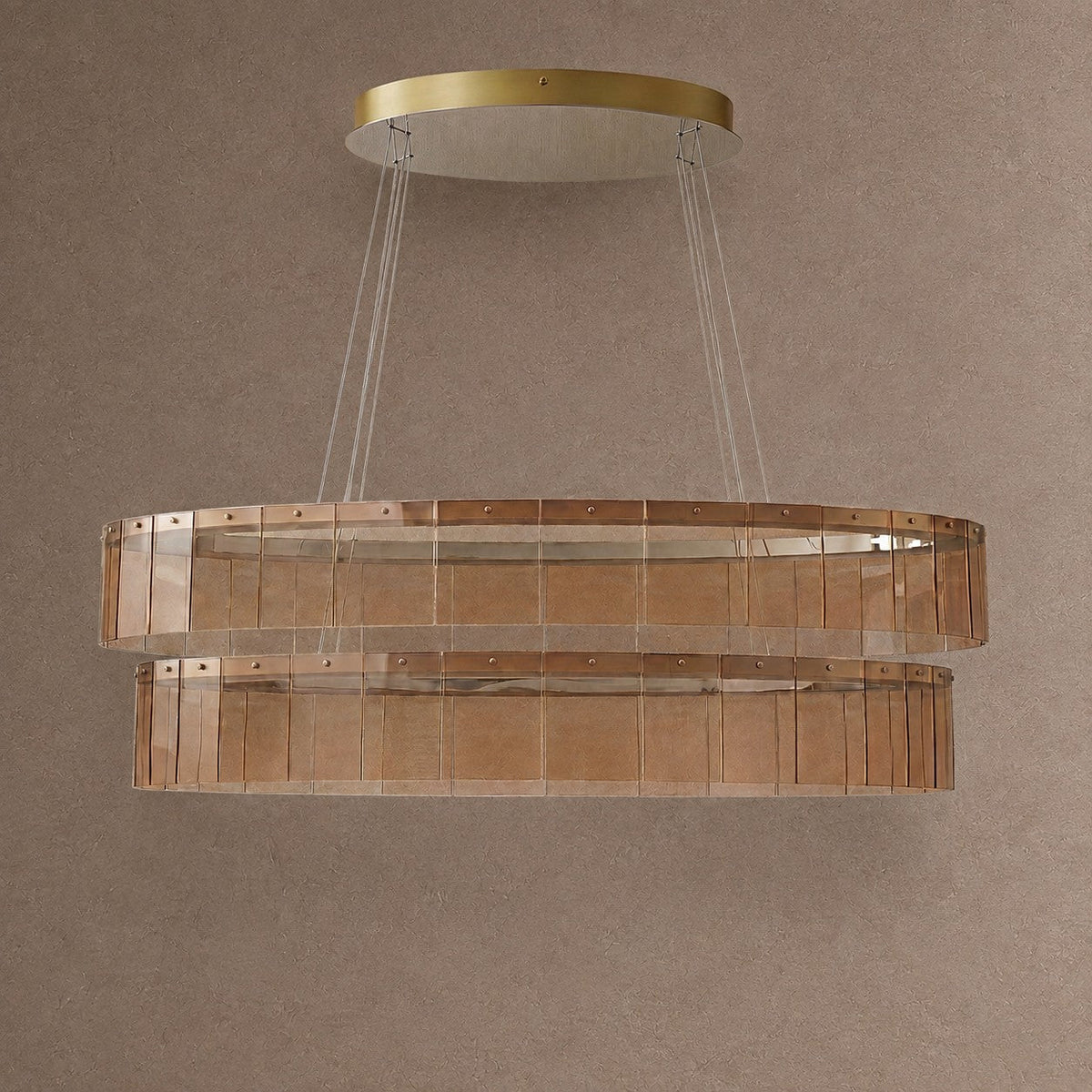 Dalton Oval Glass Chandelier 59" - Blushlighting