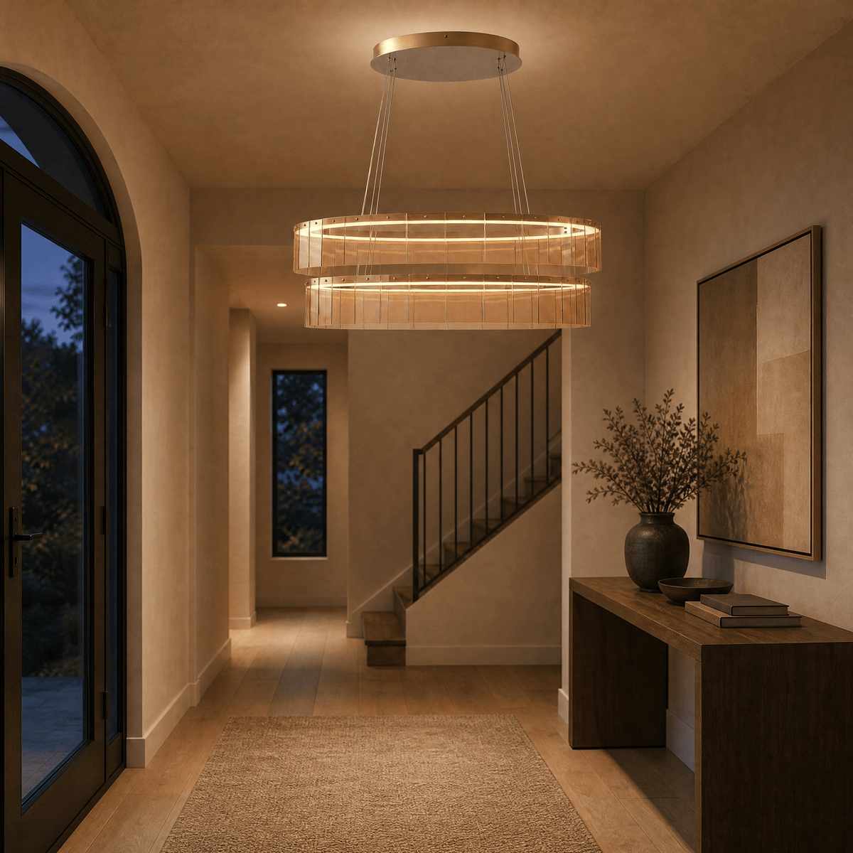 Dalton Oval Glass Chandelier 59" - Blushlighting
