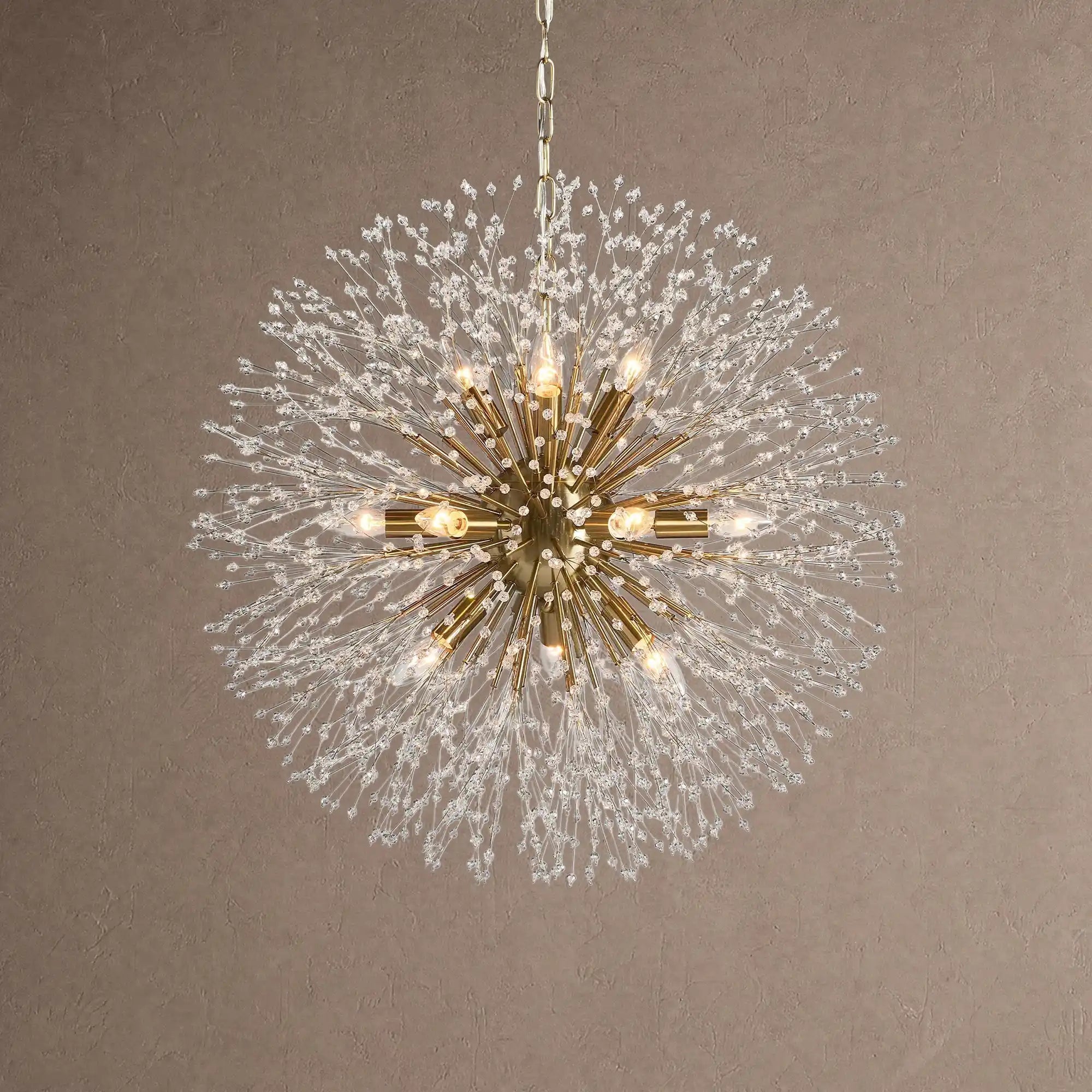 Dandelion Round Chandelier 22''30''43'' - Brass22"Blushlighting