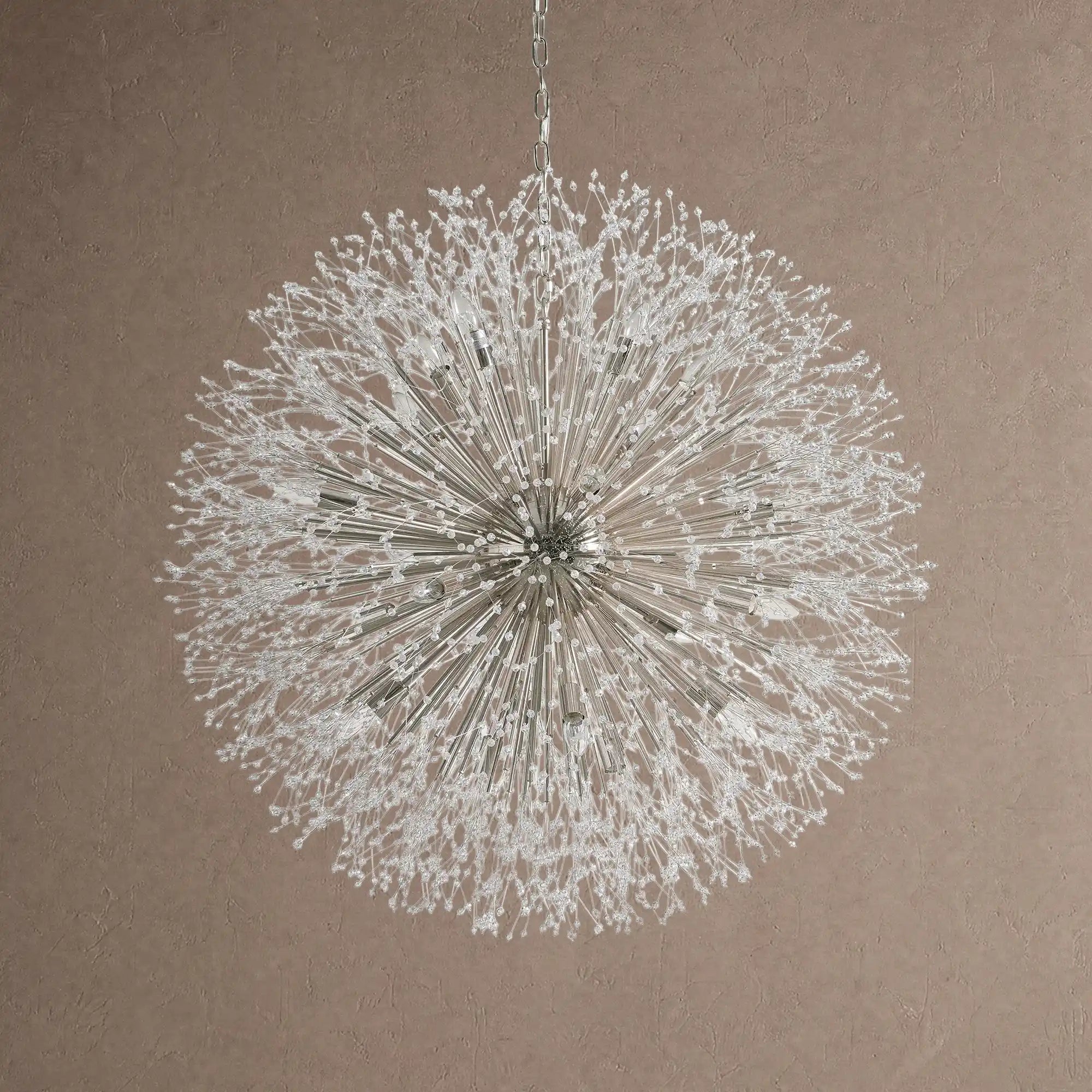 Dandelion Round Chandelier 22''30''43'' - Silver43"Blushlighting