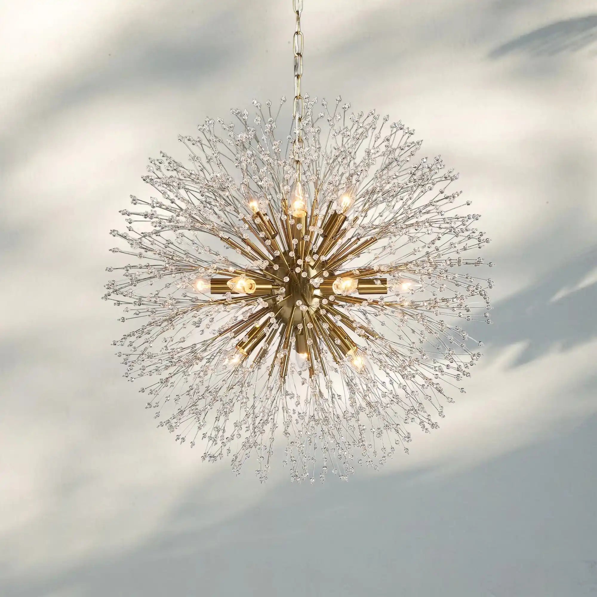 Dandelion Round Chandelier 22''30''43'' - Brass30"Blushlighting