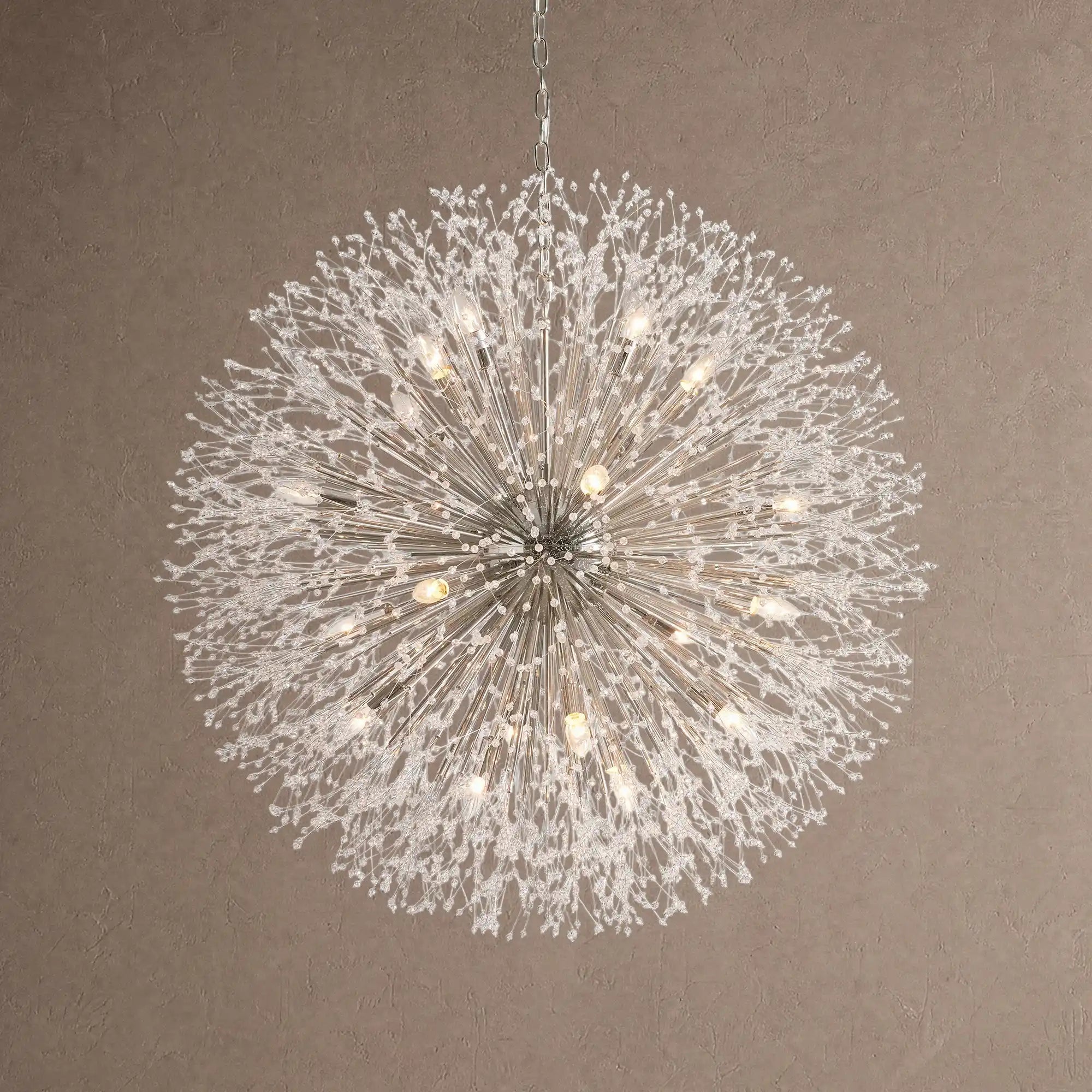 Dandelion Round Chandelier 22''30''43'' - Silver43"Blushlighting