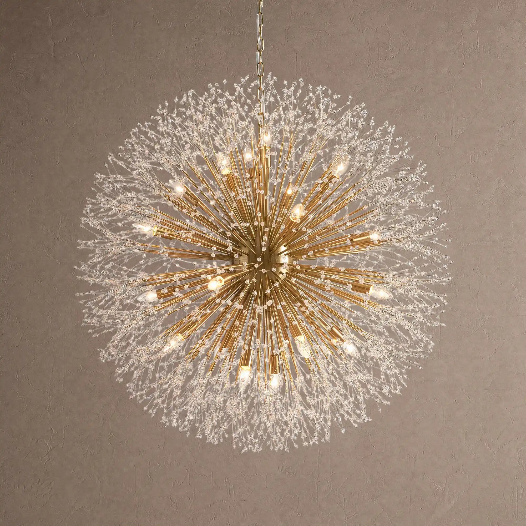 Dandelion Round Chandelier 22''30''43'' - Brass43"Blushlighting
