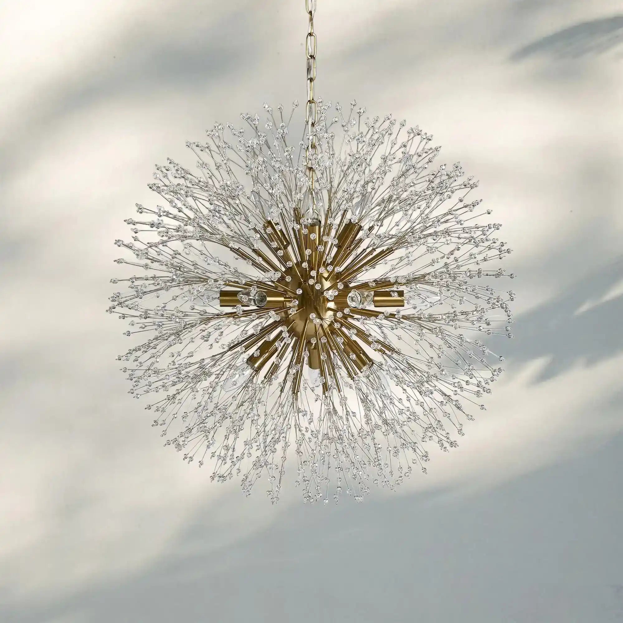 Dandelion Round Chandelier 22''30''43'' - Brass43"Blushlighting