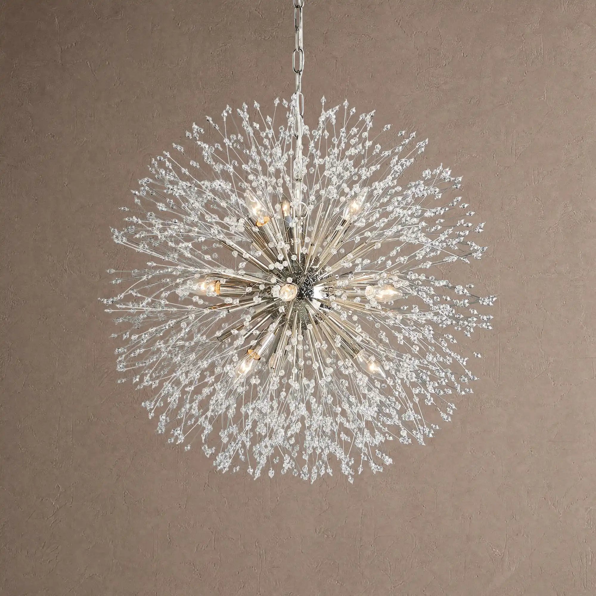 Dandelion Round Chandelier 22''30''43'' - Silver30"Blushlighting