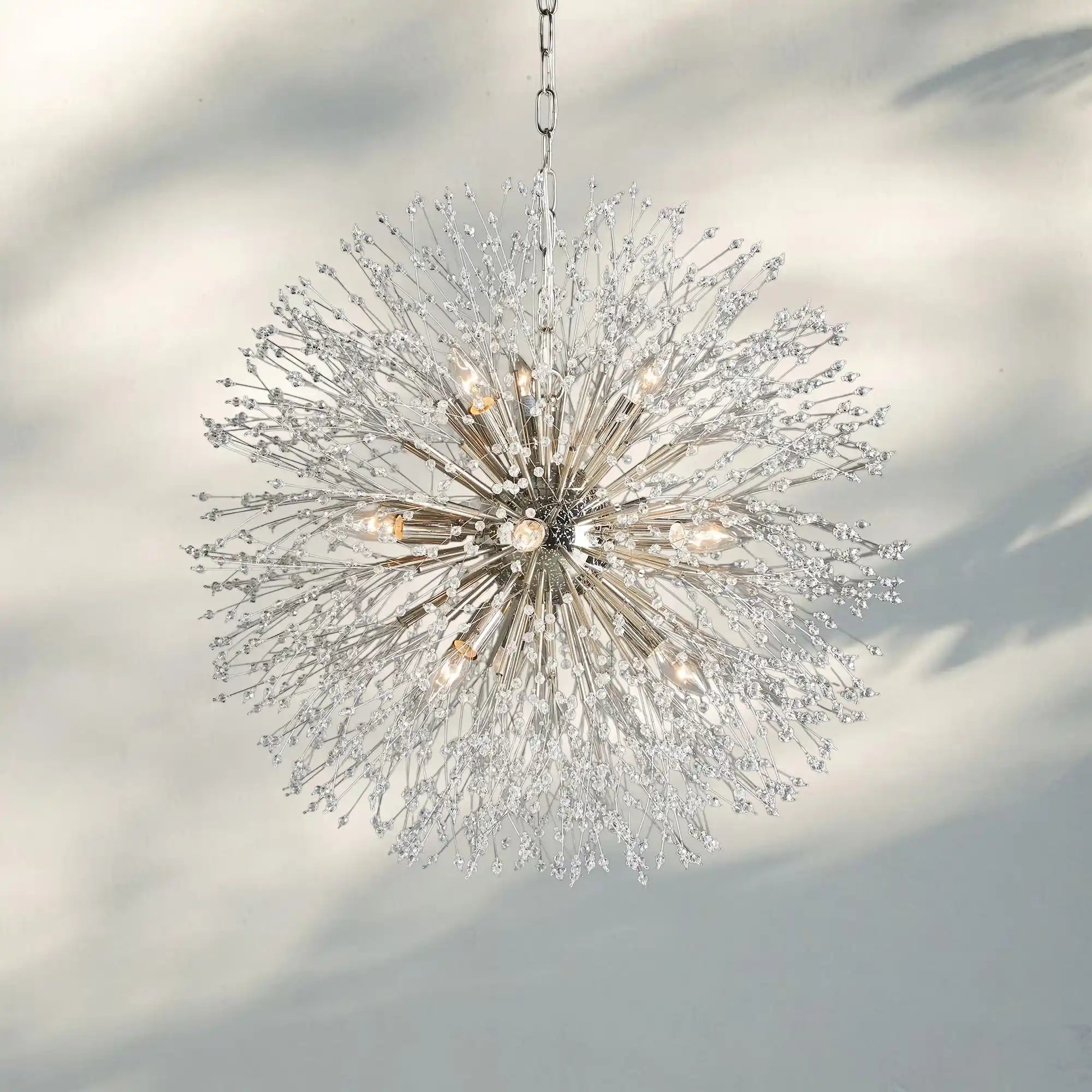 Dandelion Round Chandelier 22''30''43''-Lighting-SILVER-30"-Blushlighting
