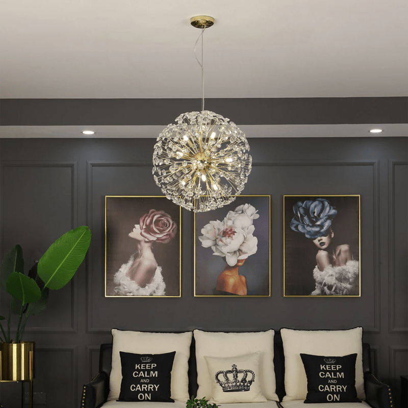 Dandelion Spherical Crystal Pendant Light - Blushlighting