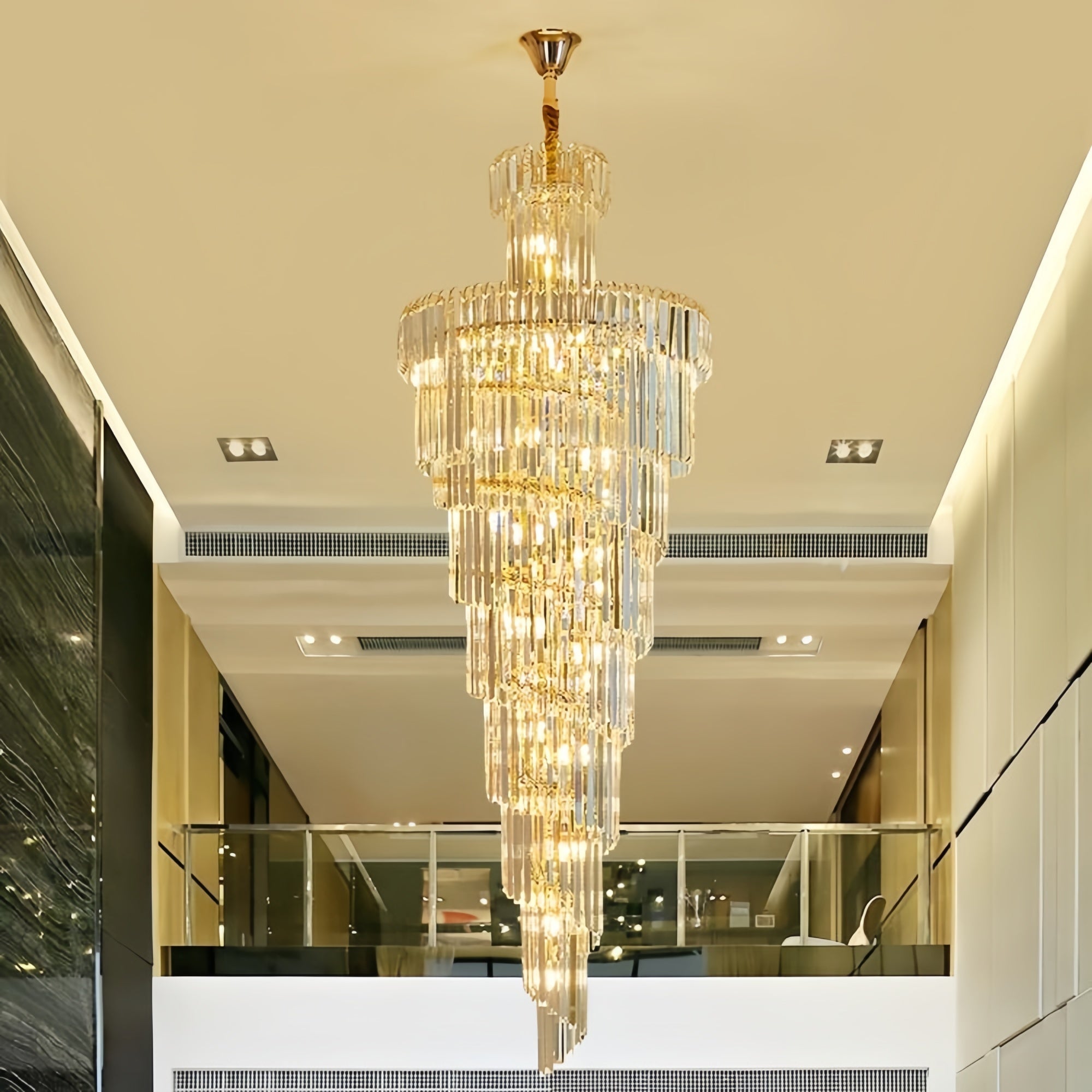 Danilo Multiple Tier Crystal Chandelier - Diameter ( 15.8 in ) x Height ( 47.3 in )Blushlighting