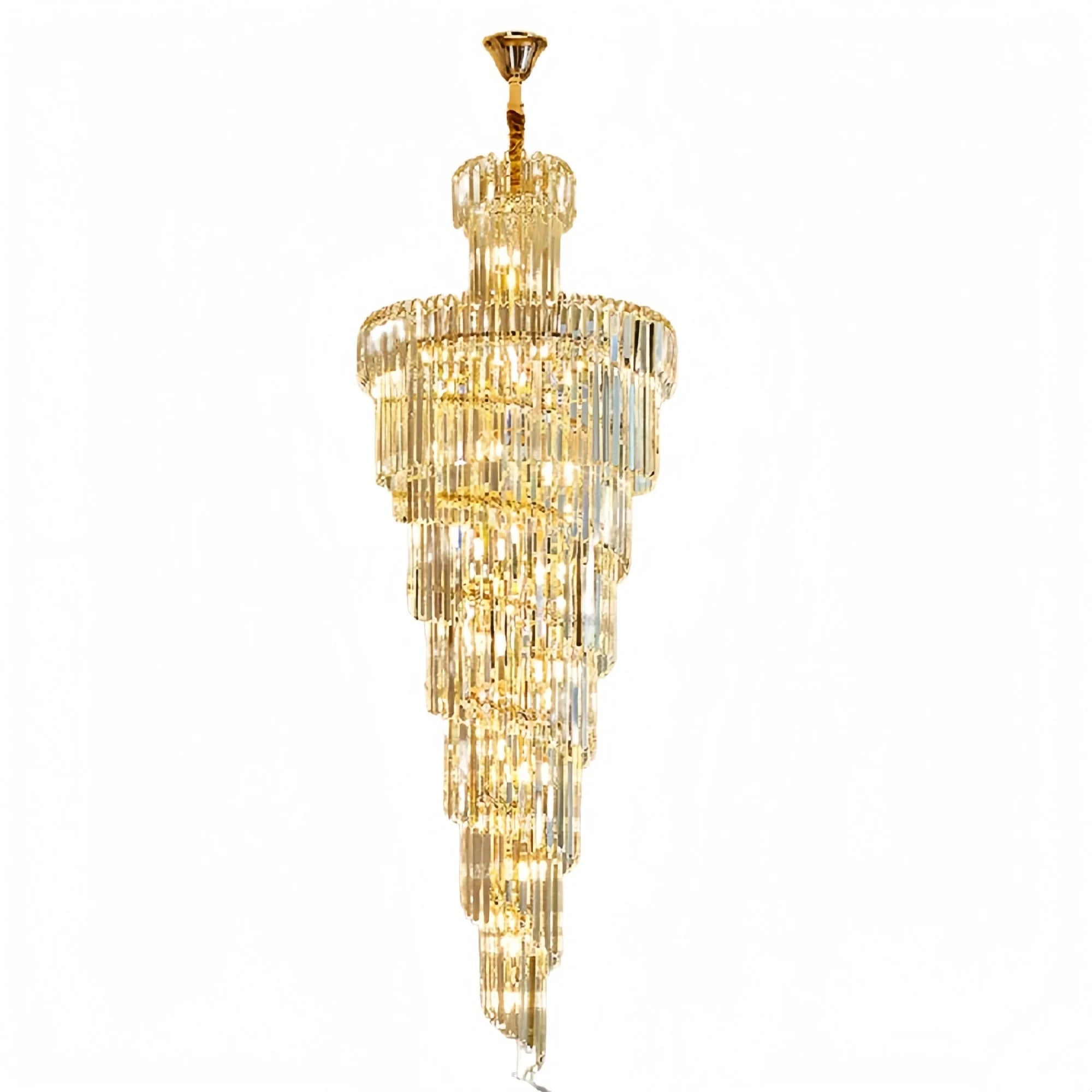 Danilo Multiple Tier Crystal Chandelier - Diameter ( 15.8 in ) x Height ( 47.3 in )Blushlighting