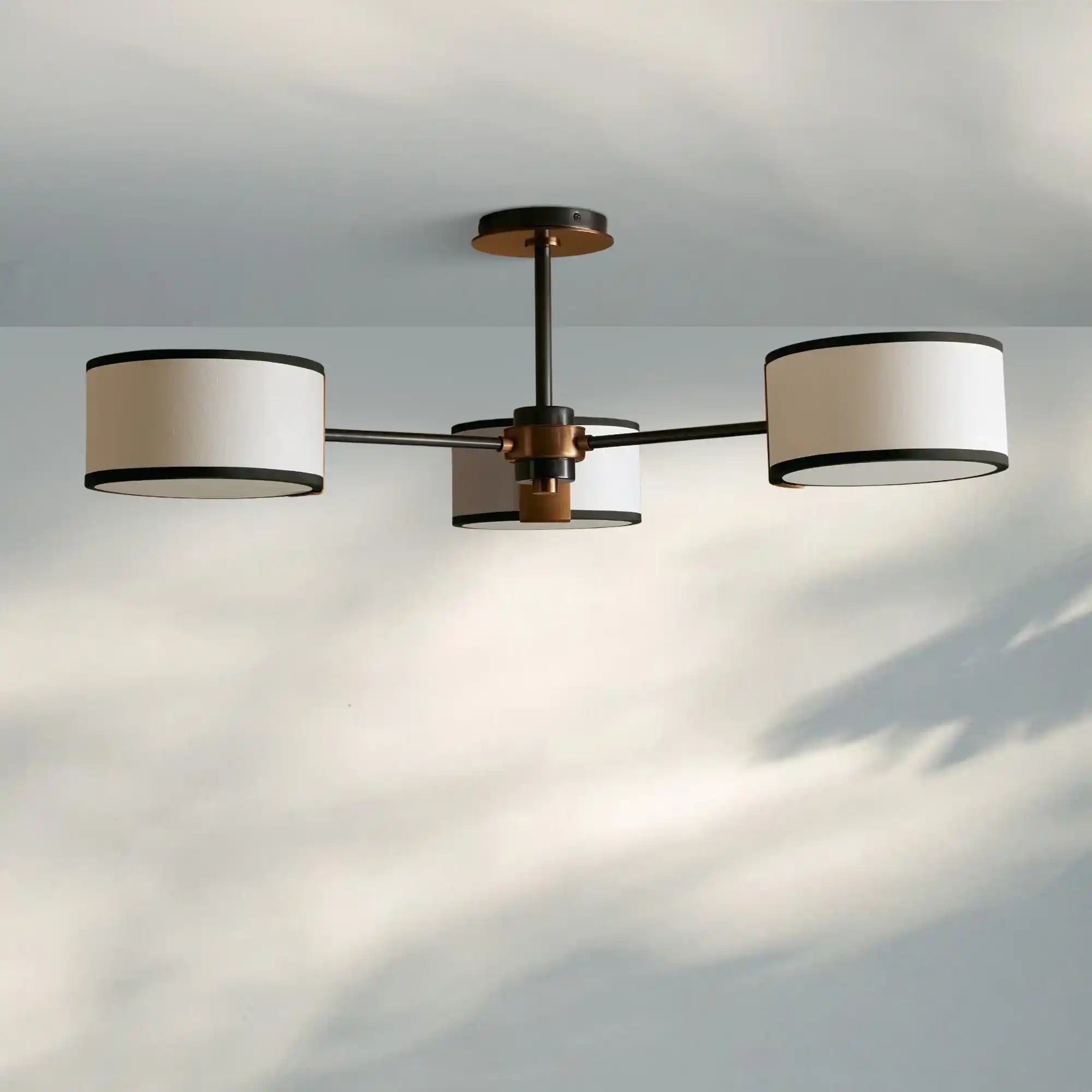 Daphne Fabric Flush Mount-Lighting-Blushlighting-Black&White-Blushlighting