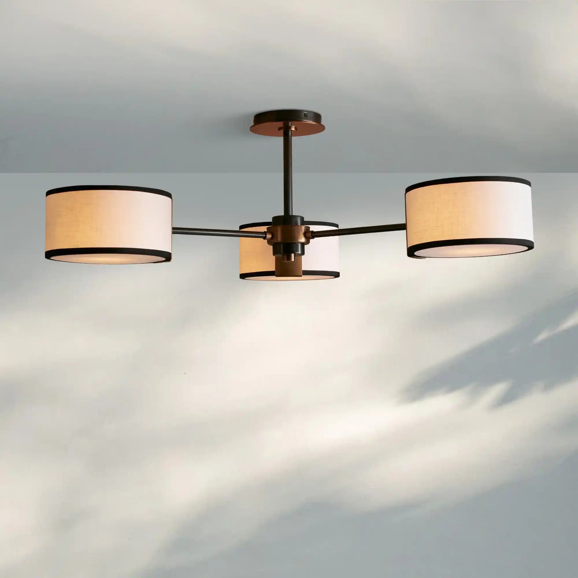Daphne Fabric Flush Mount-Lighting-Blushlighting-Ecru-Blushlighting