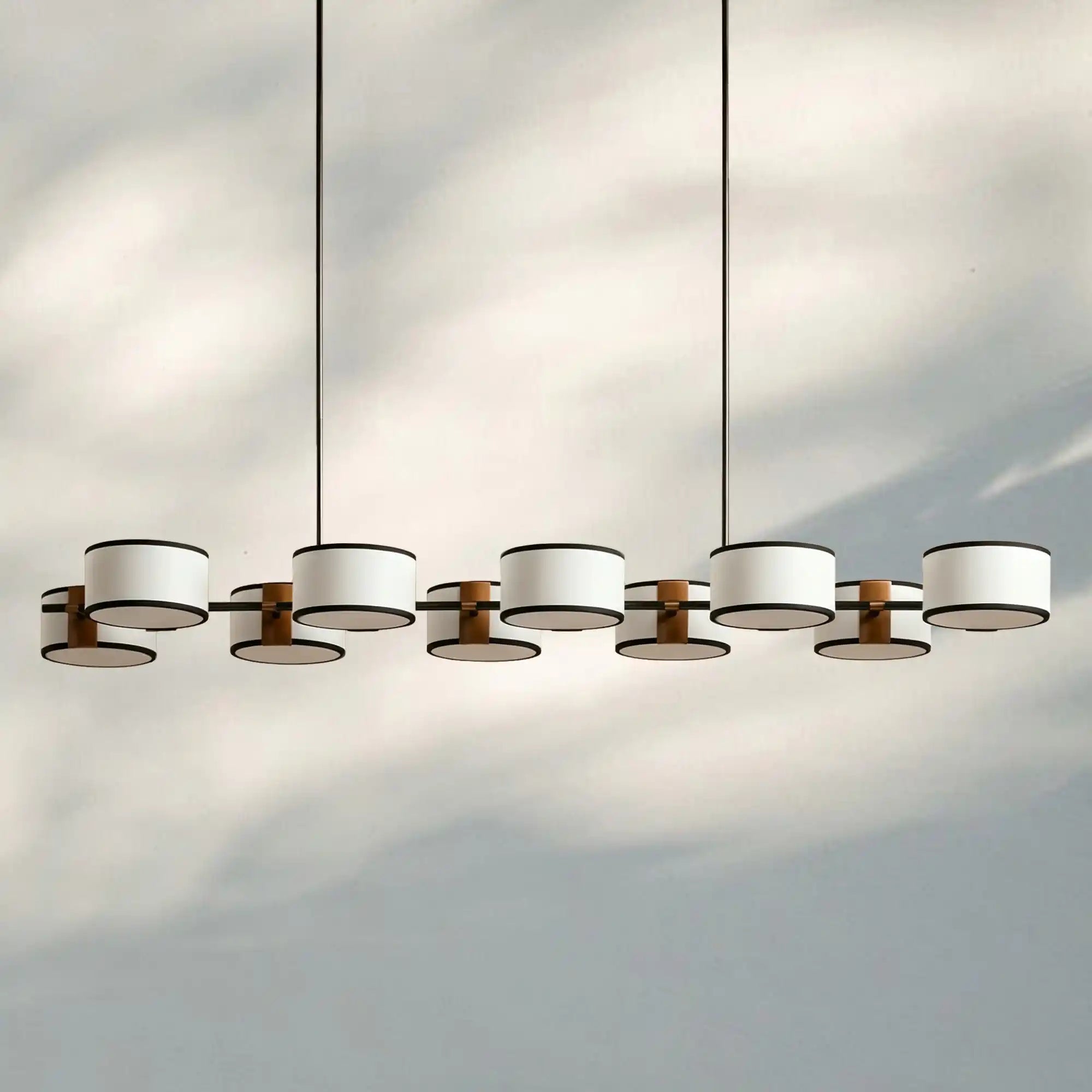 Daphne Linear Chandelier 62" 72" - Black & White72"Blushlighting