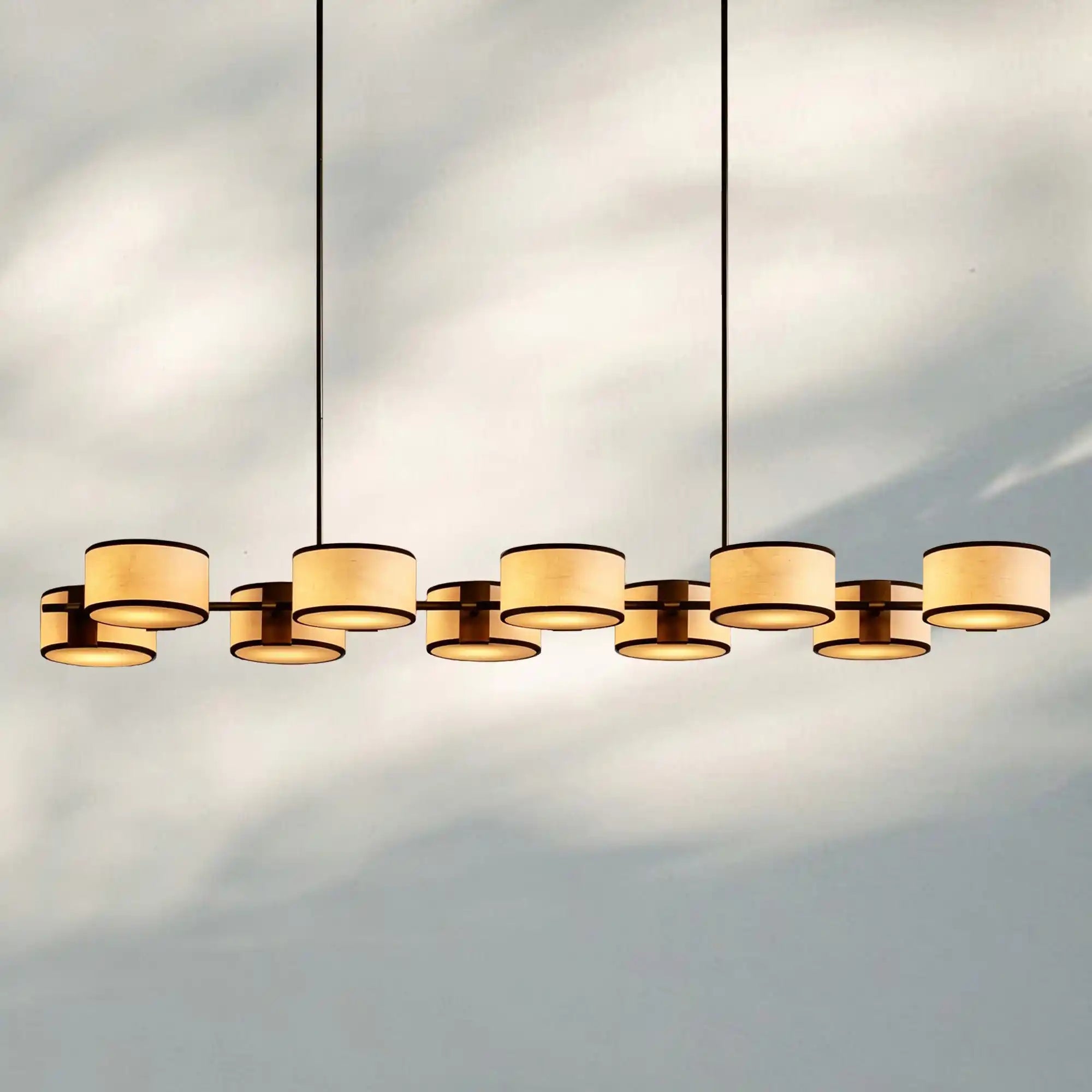 Daphne Linear Chandelier 62" 72" - Black & White72"Blushlighting