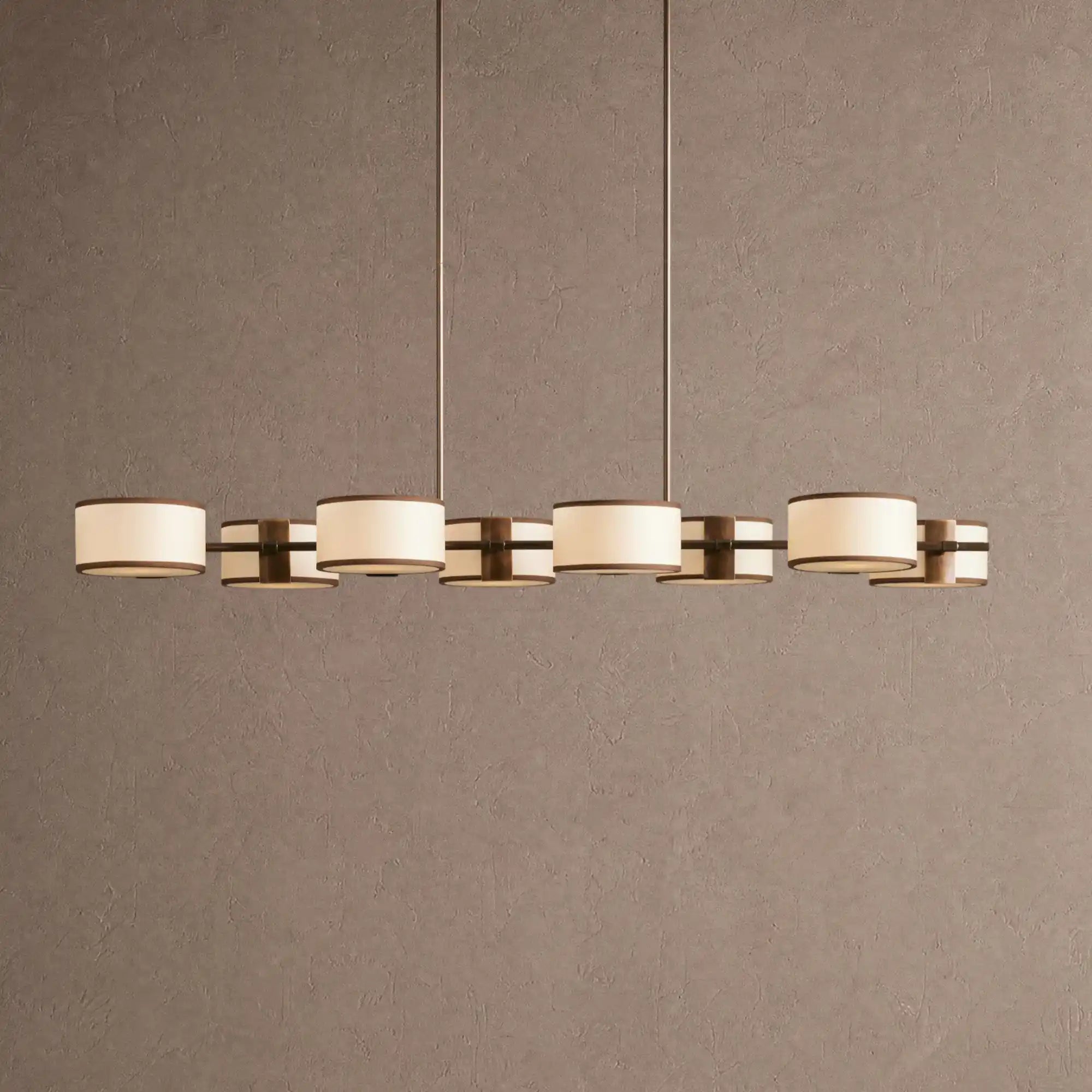 Daphne Linear Chandelier 62" 72" - Ecru62"Blushlighting