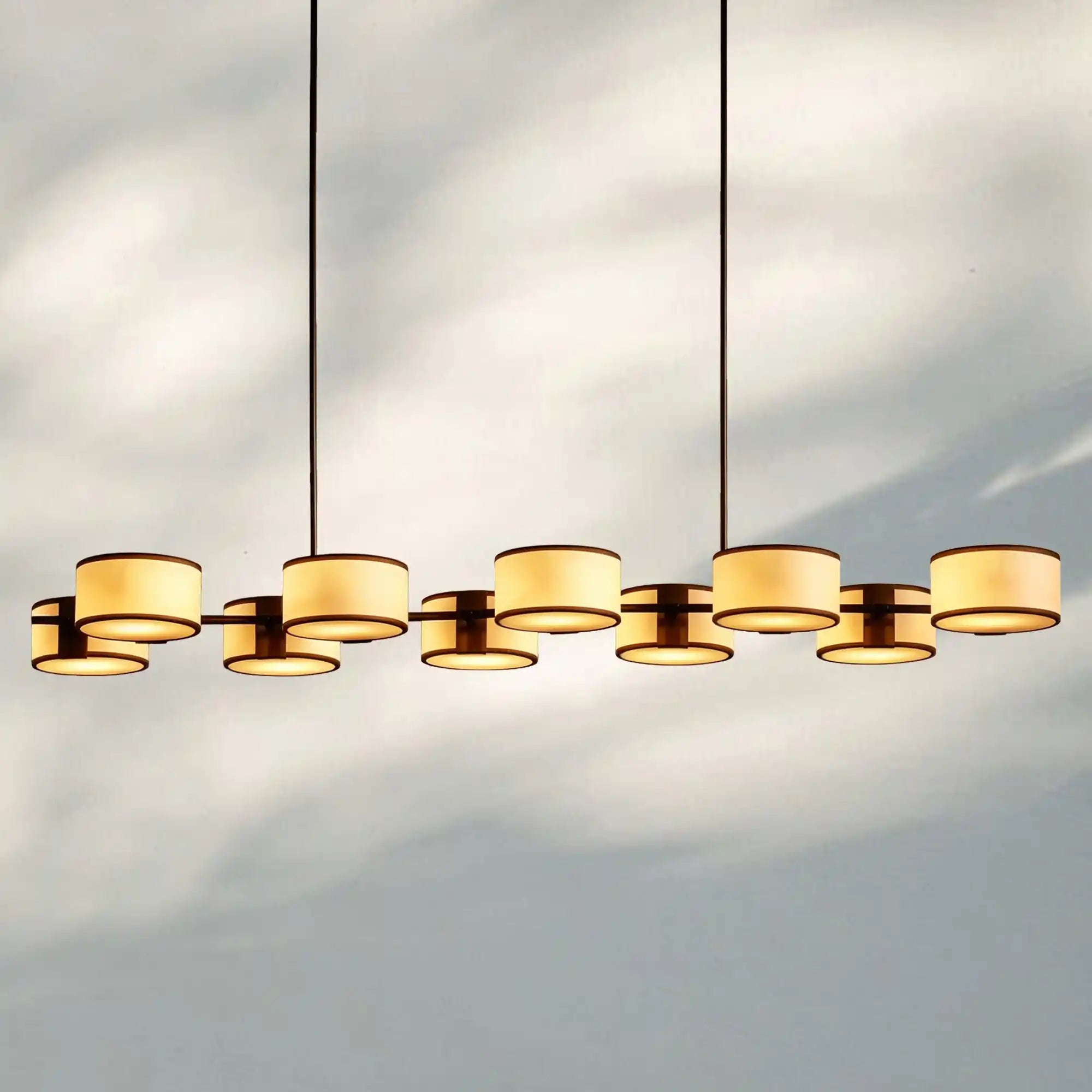 Daphne Linear Chandelier 62" 72" - Black & White72"Blushlighting