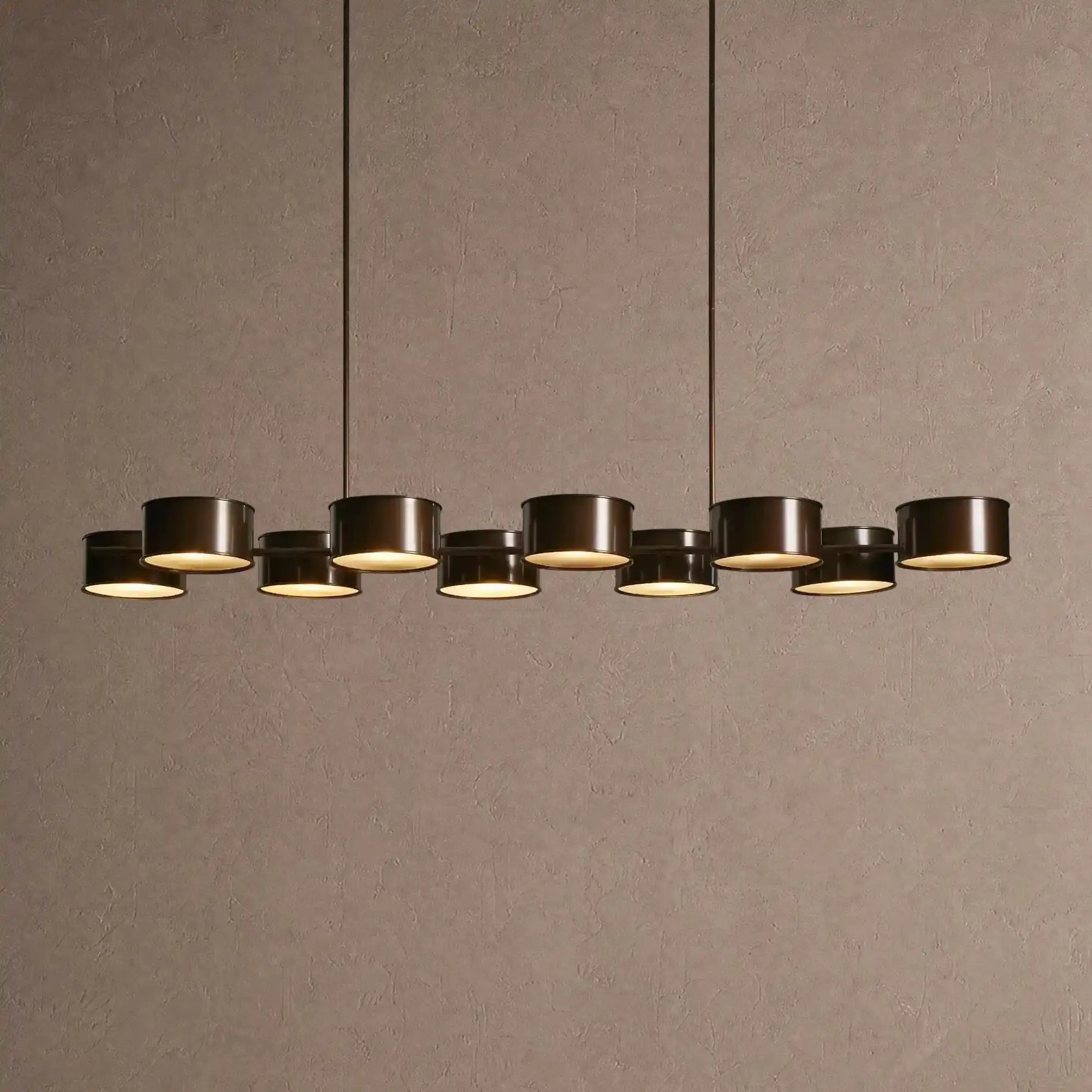 Daphne Metal Linear Chandelier - Warm Black72"Blushlighting