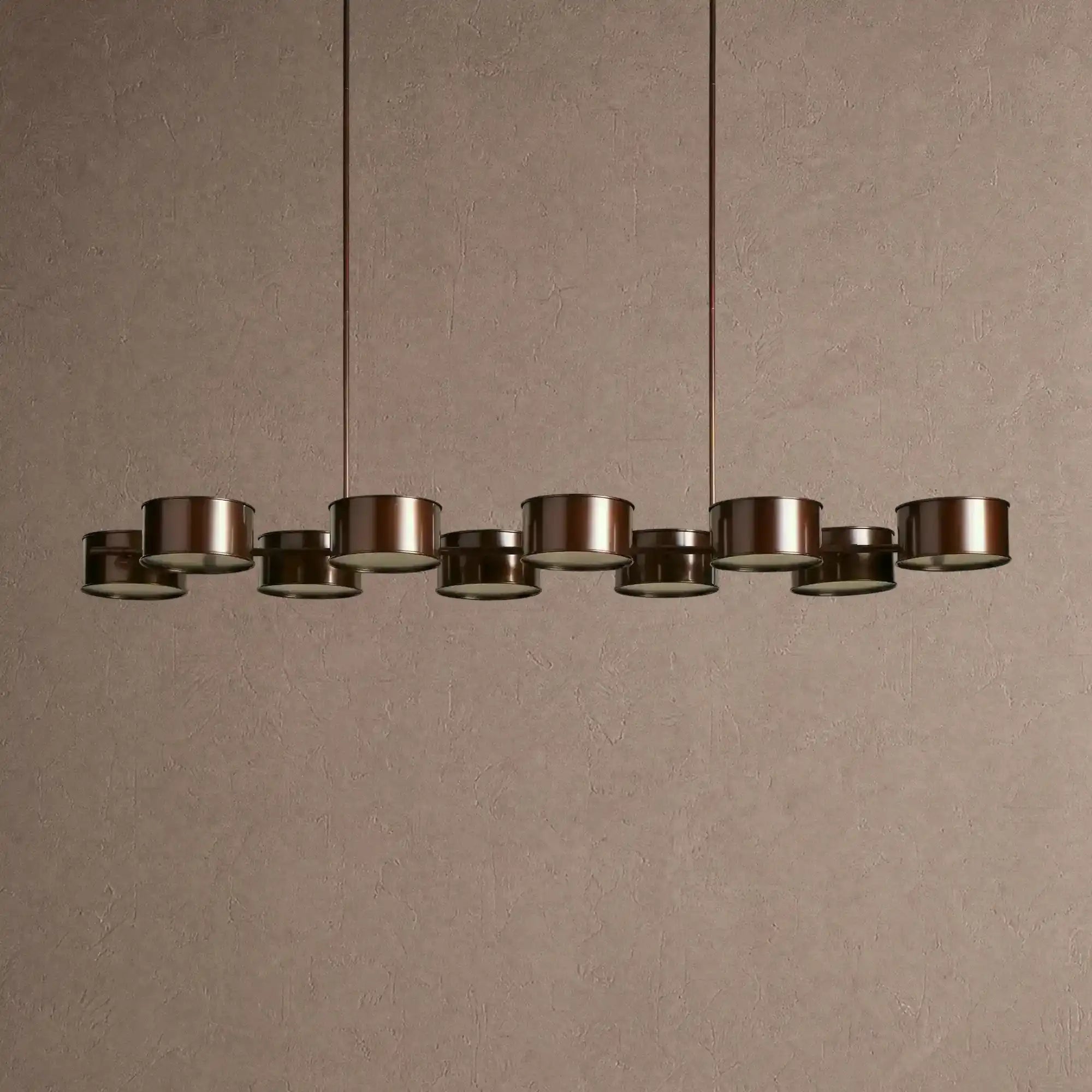 Daphne Metal Linear Chandelier - Warm Black72"Blushlighting