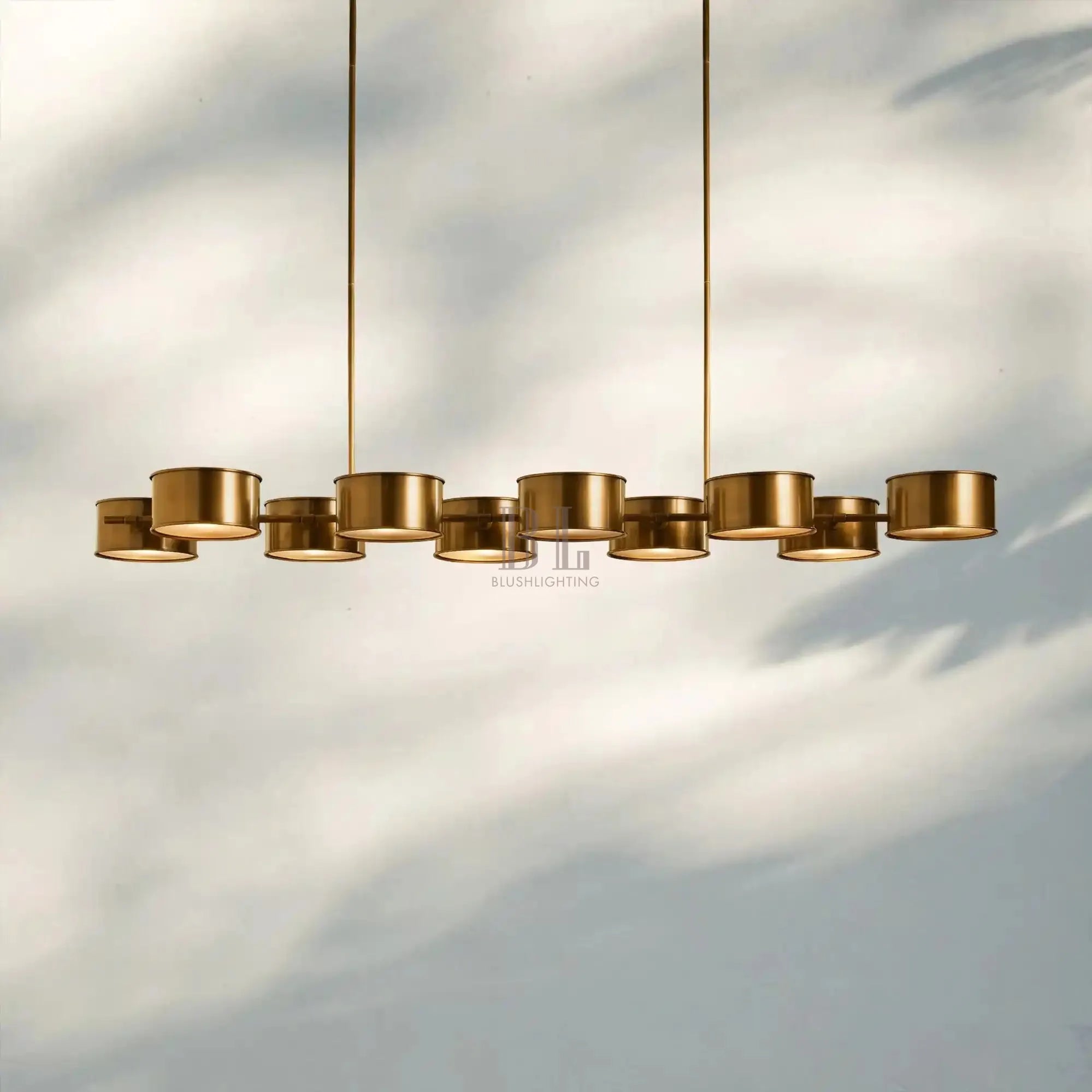 Daphne Metal Linear Chandelier-Lighting-Blushlighting-Brass-72"-Blushlighting
