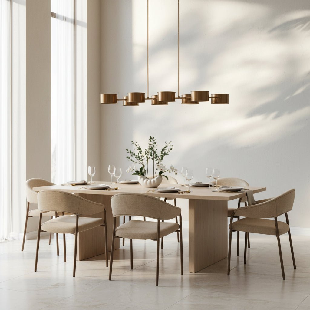 Daphne Metal Linear Chandelier-Lighting-Blushlighting-Brass-62"-Blushlighting