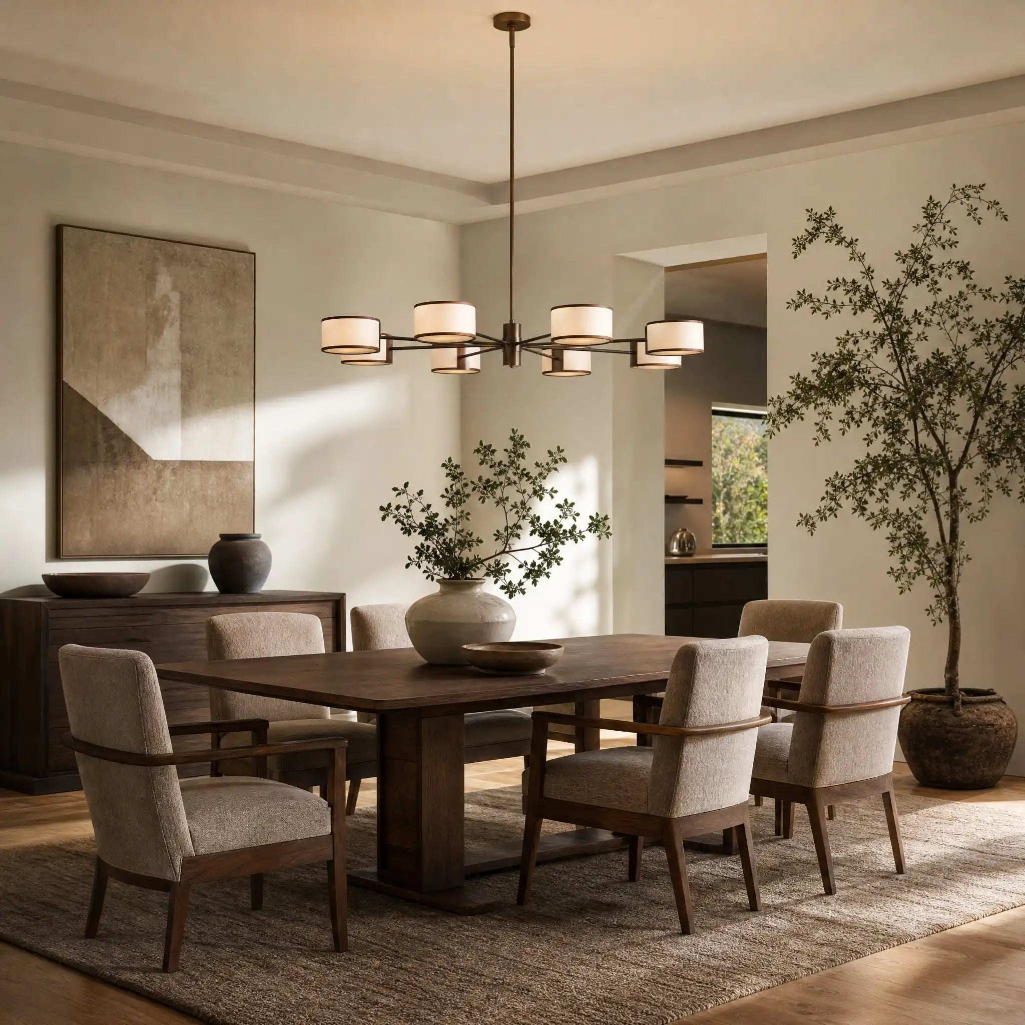 Daphne Round Chandelier 48''60'' - 48"Black & WhiteBlushlighting