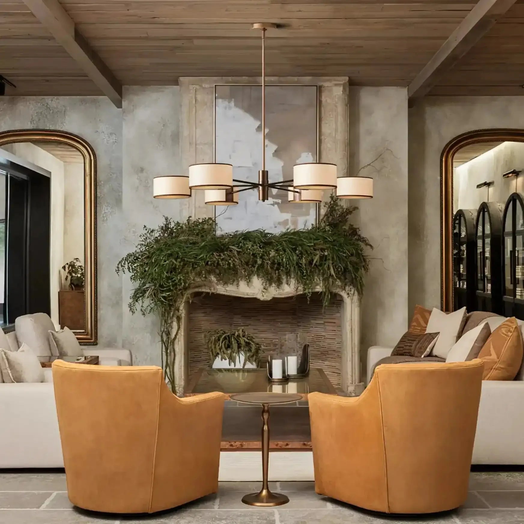 Daphne Round Chandelier 48''60'' - 48"Black & WhiteBlushlighting