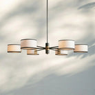 Daphne Round Chandelier 48''60''-Lighting-48"-BLACK & WHITE-Blushlighting