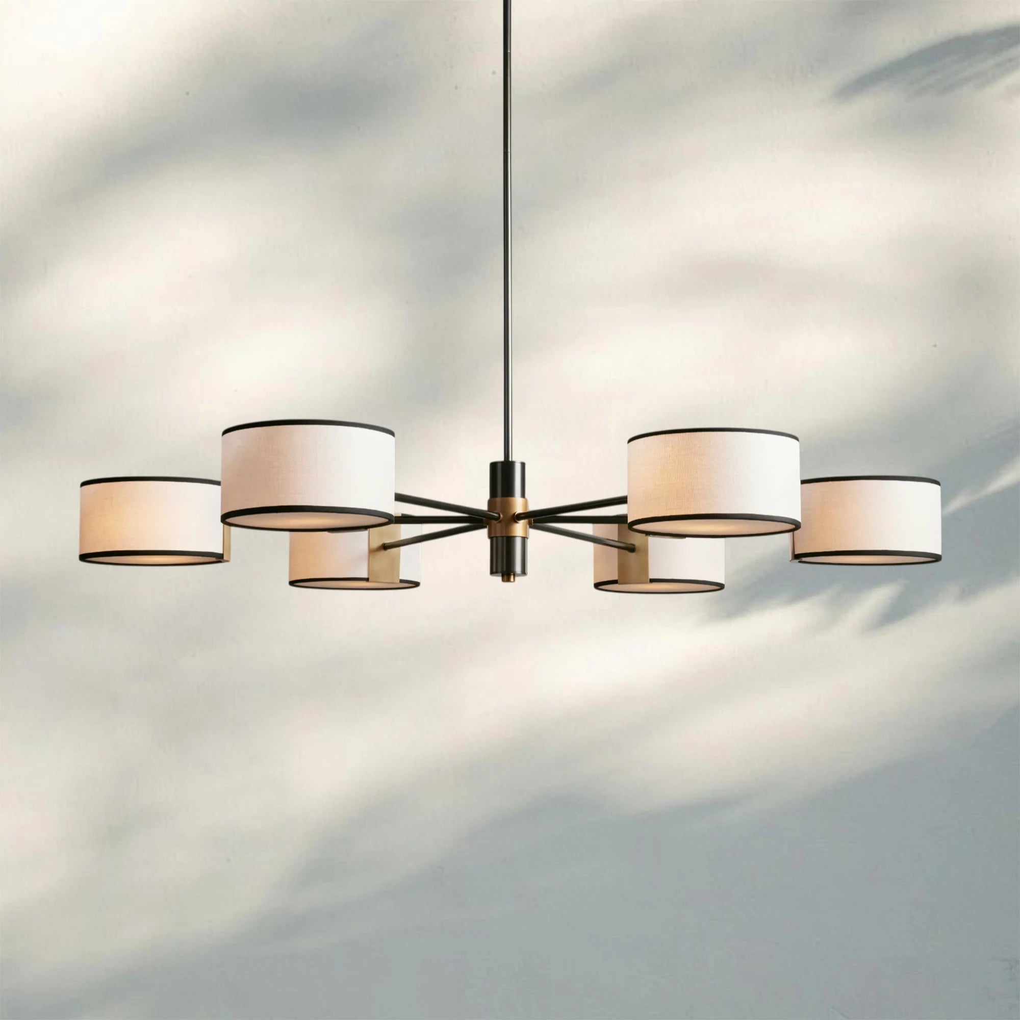 Daphne Round Chandelier 48''60''-Lighting-48"-BLACK & WHITE-Blushlighting