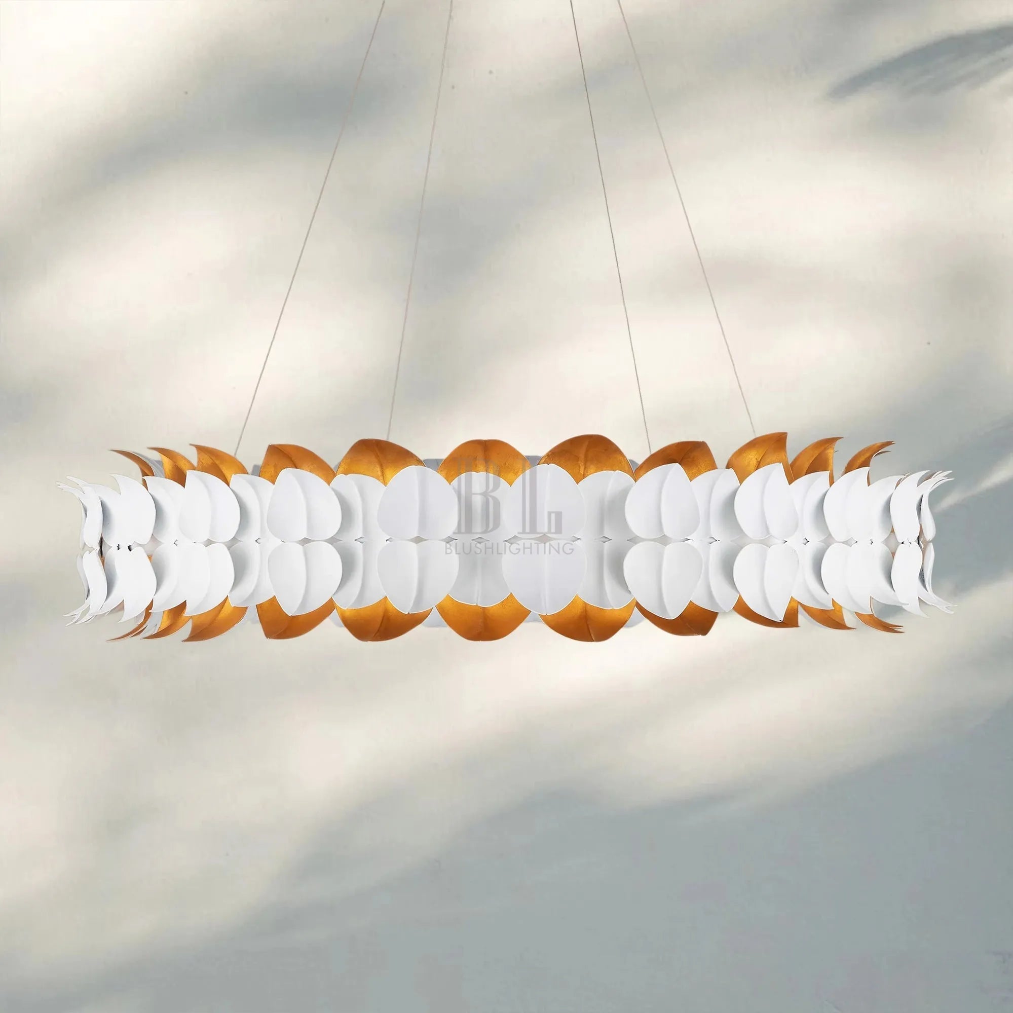 Darla Chandelier Sculpted Leaves 39" - Blushlighting