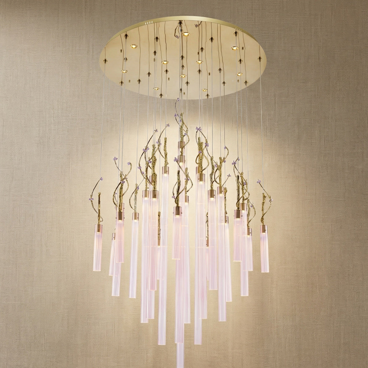 Davina Modern Glass Round Chandelier 47" - Blushlighting