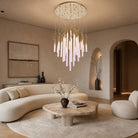 Davina Modern Glass Round Chandelier 47" - Blushlighting
