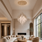 Davina Modern Glass Round Chandelier 47" - Blushlighting