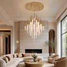 Davina Modern Glass Round Chandelier 47" - Blushlighting