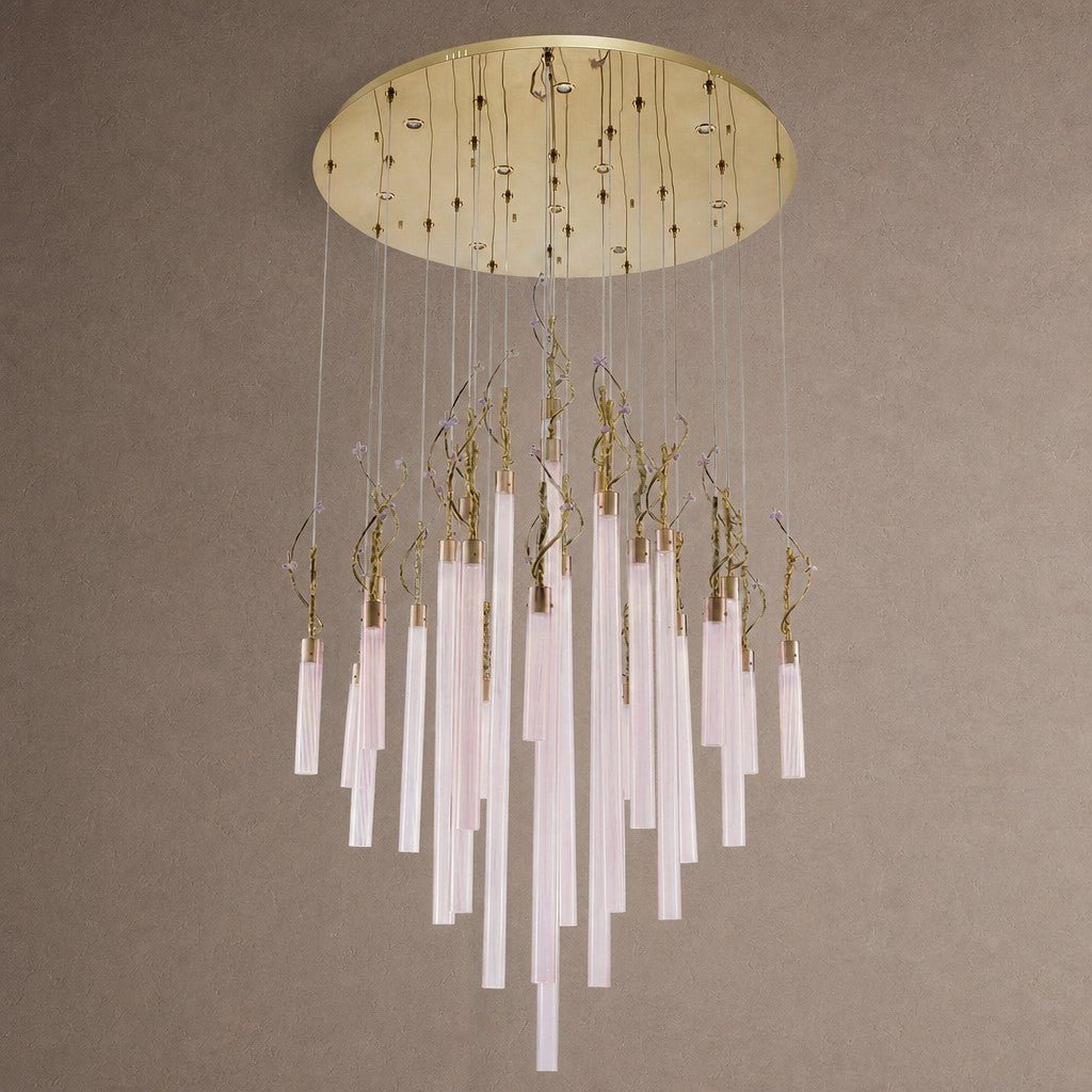 Davina Modern Glass Round Chandelier 47" - Blushlighting