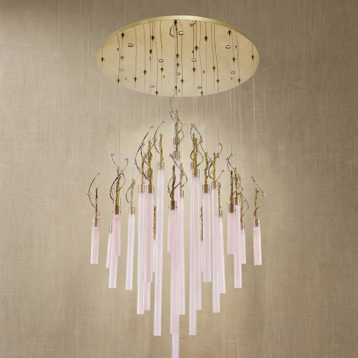 Davina Modern Glass Round Chandelier 47" - Blushlighting