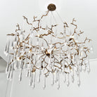 Dawn Teardrop Branch Brass Round Chandelier - 26" diameterClear GlassBlushlighting