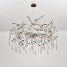 Dawn Teardrop Branch Brass Round Chandelier - 26" diameterClear GlassBlushlighting