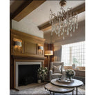 Dawn Teardrop Branch Brass Round Chandelier - 26" diameterClear GlassBlushlighting