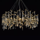 Dawn Teardrop Branch Brass Round Chandelier - 26" diameterClear GlassBlushlighting