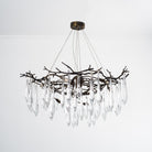 Dawn Teardrop Branch Brass Round Chandelier - 26" diameterClear GlassBlushlighting
