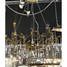 Dawn Teardrop Branch Brass Round Chandelier - 26" diameterClear GlassBlushlighting