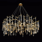 Dawn Teardrop Branch Brass Round Chandelier - 26" diameterClear GlassBlushlighting